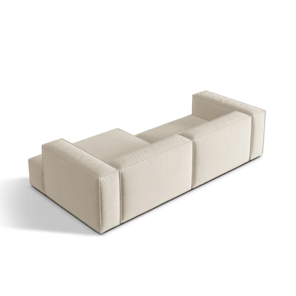 Nuria Ecksofa Rechts, mit Bezug aus Samt (PariCre) in Beige, 147x292 cm – Bild 5