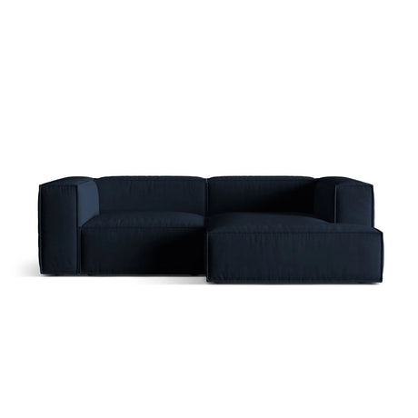 Nuria Ecksofa Rechts, mit Bezug aus Samt (PariDB) in Dunkelblau, 147x252 cm – Bild 1