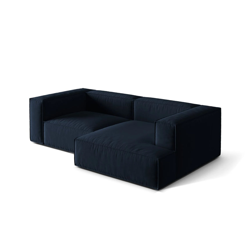 Nuria Ecksofa Rechts, mit Bezug aus Samt (PariDB) in Dunkelblau, 147x252 cm – Bild 4