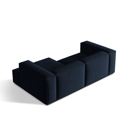 Nuria Ecksofa Rechts, mit Bezug aus Samt (PariDB) in Dunkelblau, 147x252 cm – Bild 5