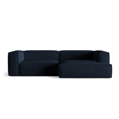 Nuria Ecksofa Rechts, mit Bezug aus Samt (PariDB) in Dunkelblau, 147x292 cm – Bild 1