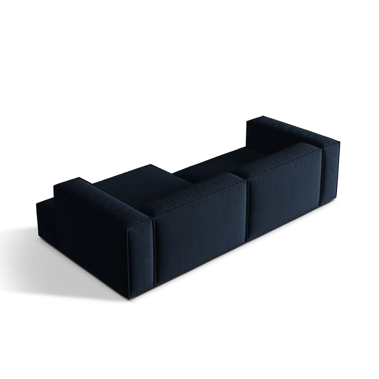 Nuria Ecksofa Rechts, mit Bezug aus Samt (PariDB) in Dunkelblau, 147x292 cm – Bild 5