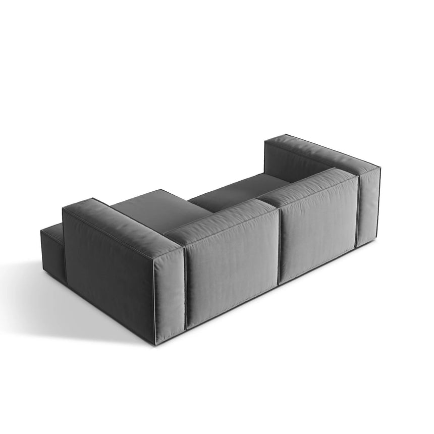 Nuria Ecksofa Rechts, mit Bezug aus Samt (PariSte) in Grau, 147x252 cm – Bild 5