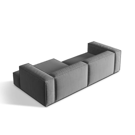 Nuria Ecksofa Rechts, mit Bezug aus Samt (PariSte) in Grau, 147x292 cm – Bild 5