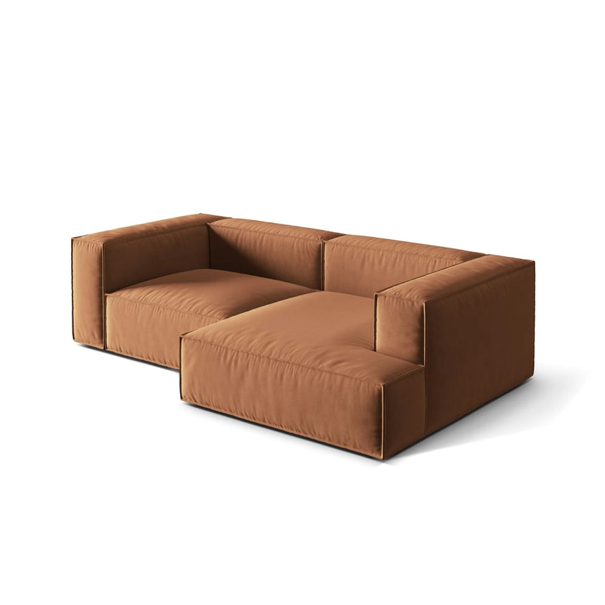 Nuria Ecksofa Rechts, mit Bezug aus Samt (ParTej) in Honey, 147x252 cm – Bild 4