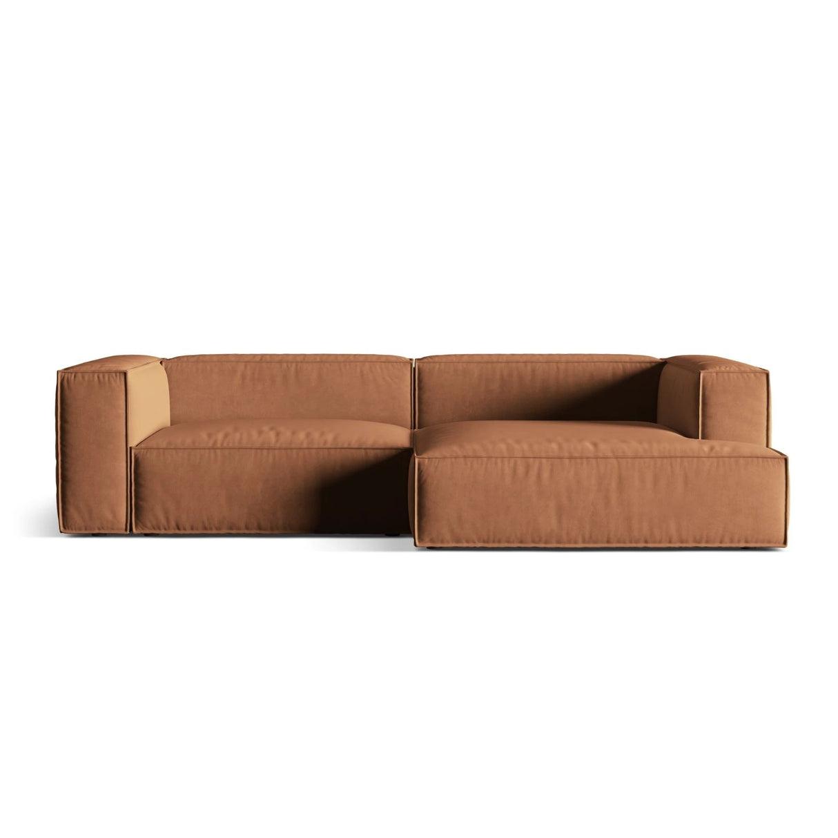 Nuria Ecksofa Rechts, mit Bezug aus Samt (ParTej) in Honey, 147x292 cm – Bild 1