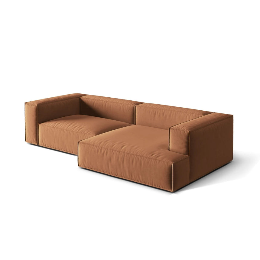Nuria Ecksofa Rechts, mit Bezug aus Samt (ParTej) in Honey, 147x292 cm – Bild 4