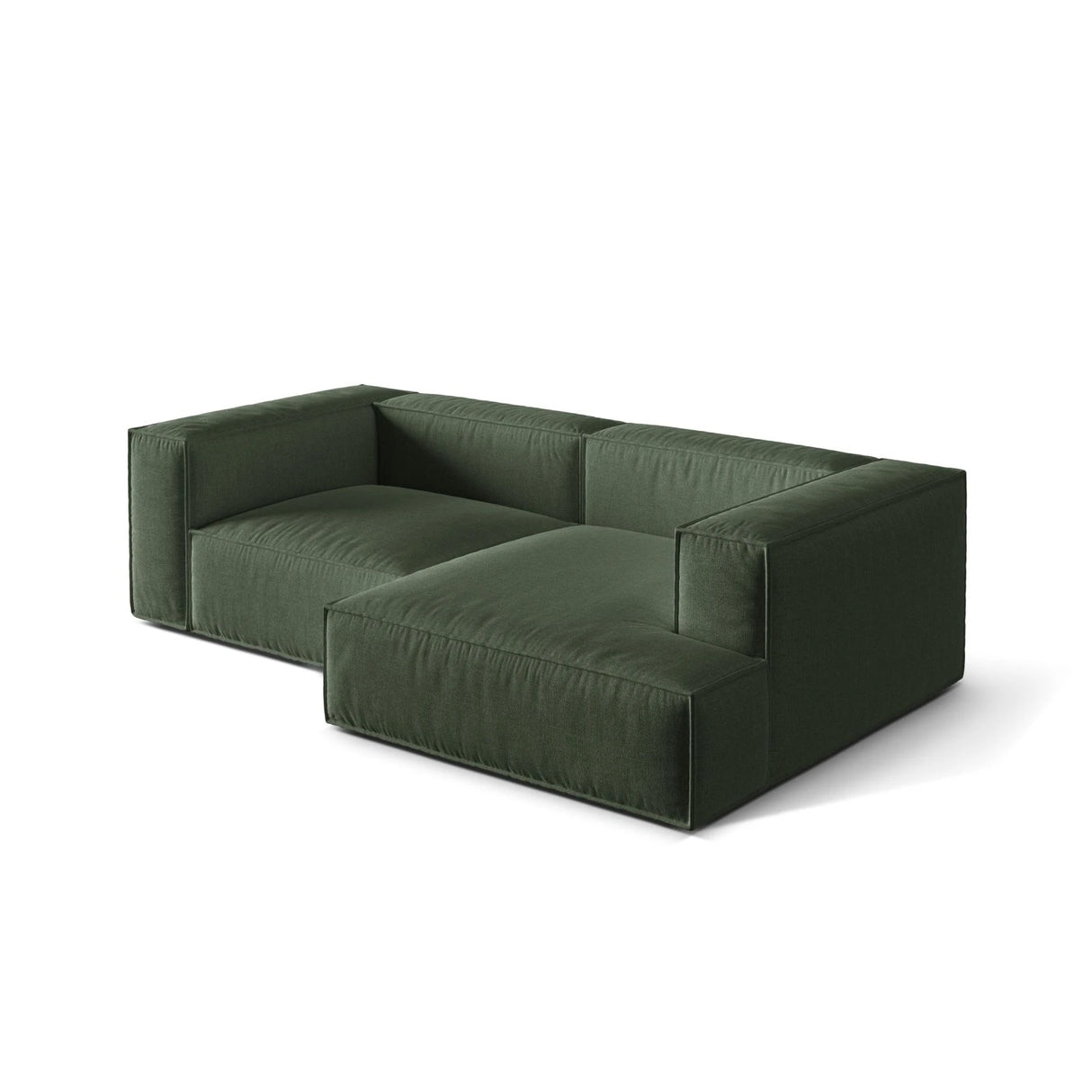 Nuria Ecksofa Rechts, mit Bezug aus Strukturierter Stoff (Lib12) in Moss Green, 147x252 cm – Bild 4