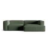 Nuria Ecksofa Rechts, mit Bezug aus Strukturierter Stoff (Lib12) in Moss Green, 147x292 cm – Bild 1