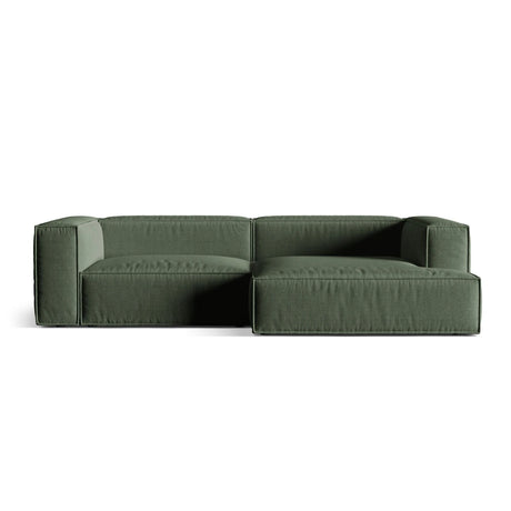 Nuria Ecksofa Rechts, mit Bezug aus Strukturierter Stoff (Lib12) in Moss Green, 147x292 cm – Bild 1