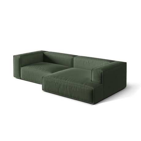Nuria Ecksofa Rechts, mit Bezug aus Strukturierter Stoff (Lib12) in Moss Green, 147x292 cm – Bild 4