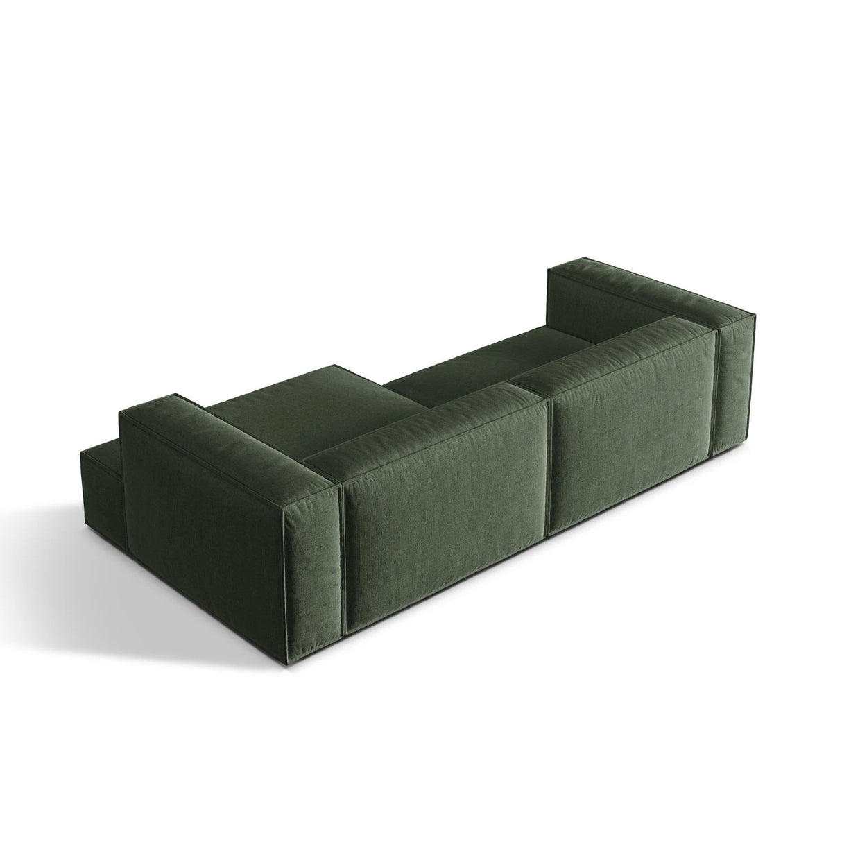 Nuria Ecksofa Rechts, mit Bezug aus Strukturierter Stoff (Lib12) in Moss Green, 147x292 cm – Bild 5