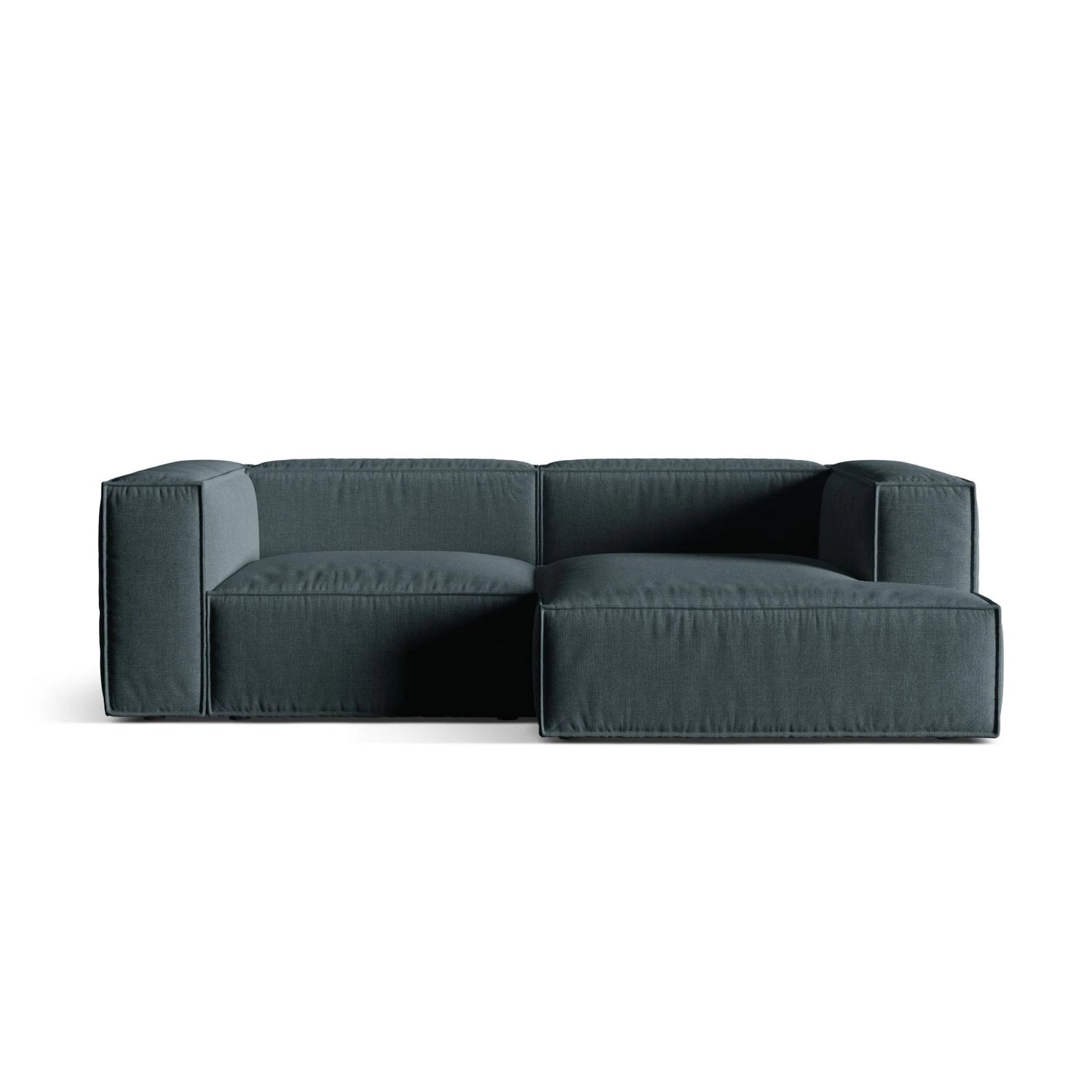 Nuria Ecksofa Rechts, mit Bezug aus Strukturierter Stoff (Lib13) in Deep Petrol, 147x252 cm – Bild 1