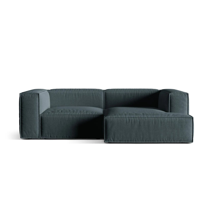 Nuria Ecksofa Rechts, mit Bezug aus Strukturierter Stoff (Lib13) in Deep Petrol, 147x252 cm – Bild 1