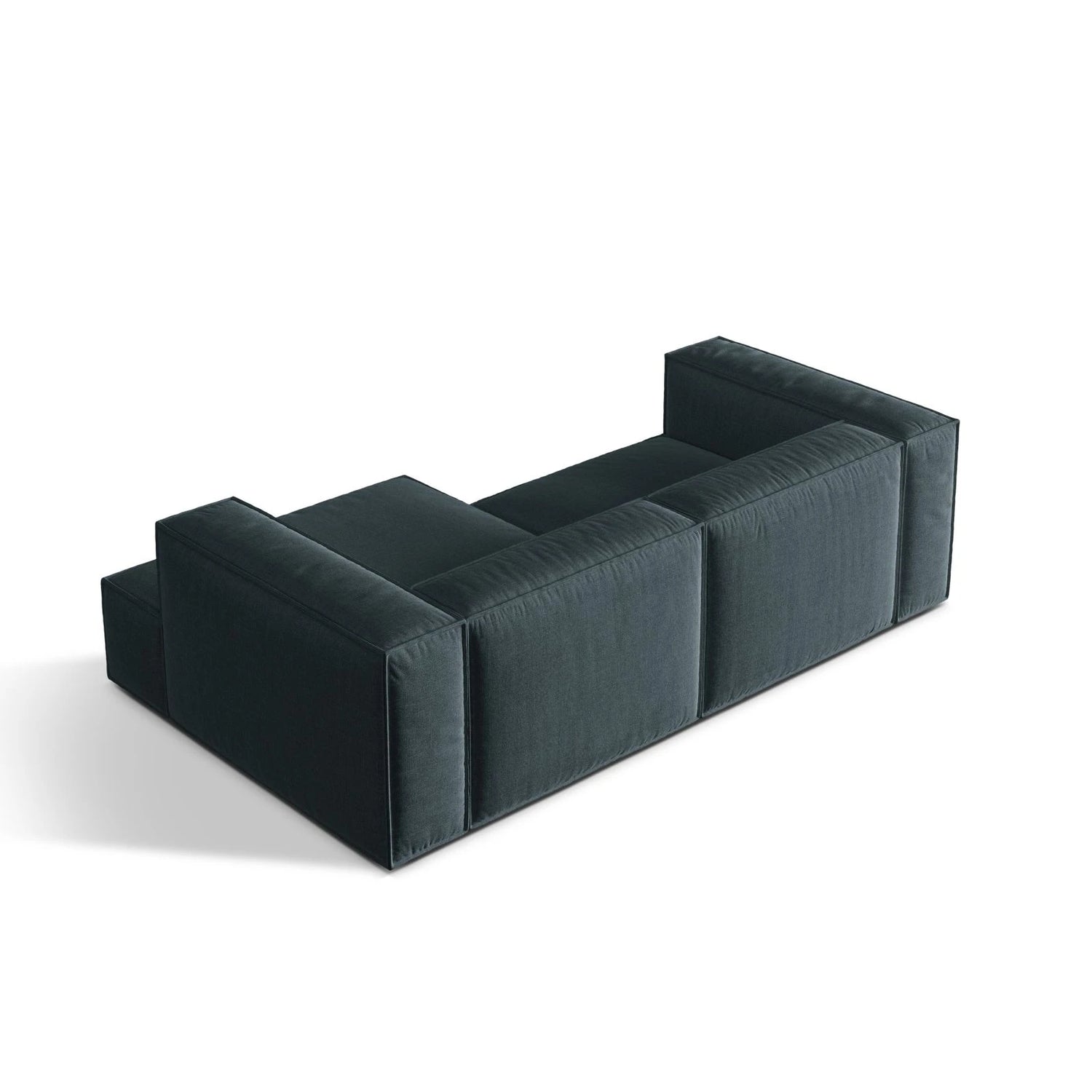 Nuria Ecksofa Rechts, mit Bezug aus Strukturierter Stoff (Lib13) in Deep Petrol, 147x252 cm – Bild 5