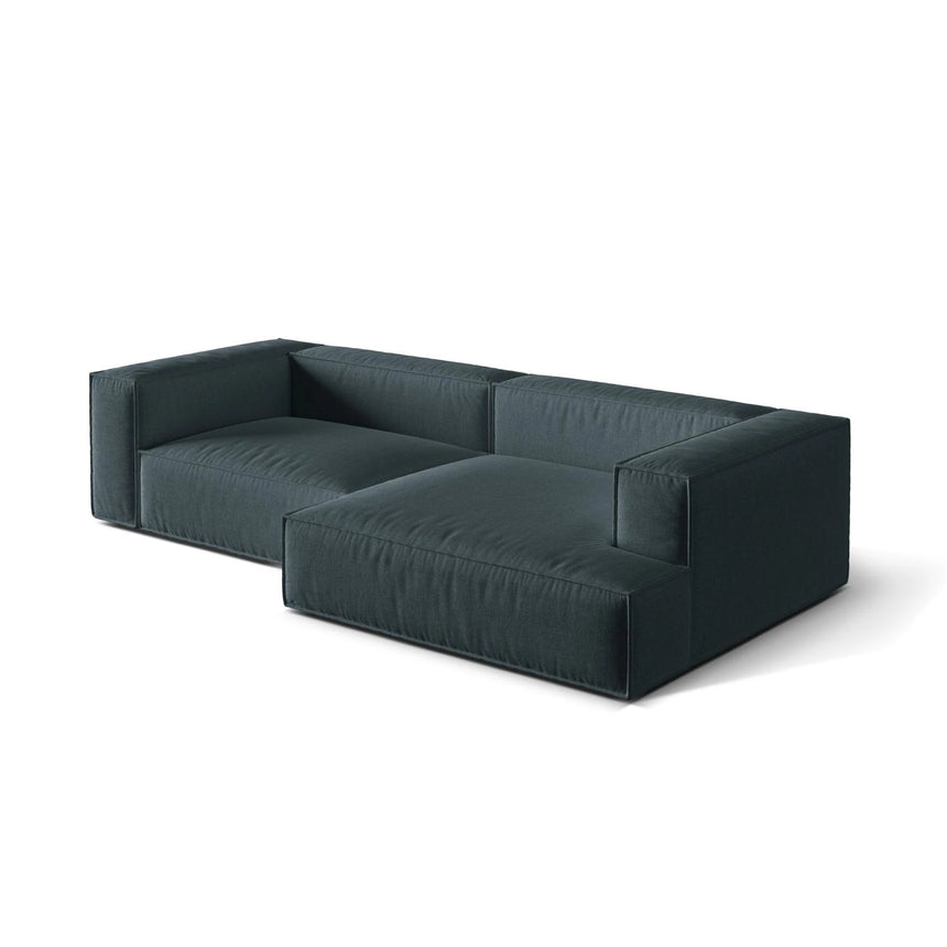 Nuria Ecksofa Rechts, mit Bezug aus Strukturierter Stoff (Lib13) in Deep Petrol, 147x292 cm – Bild 4