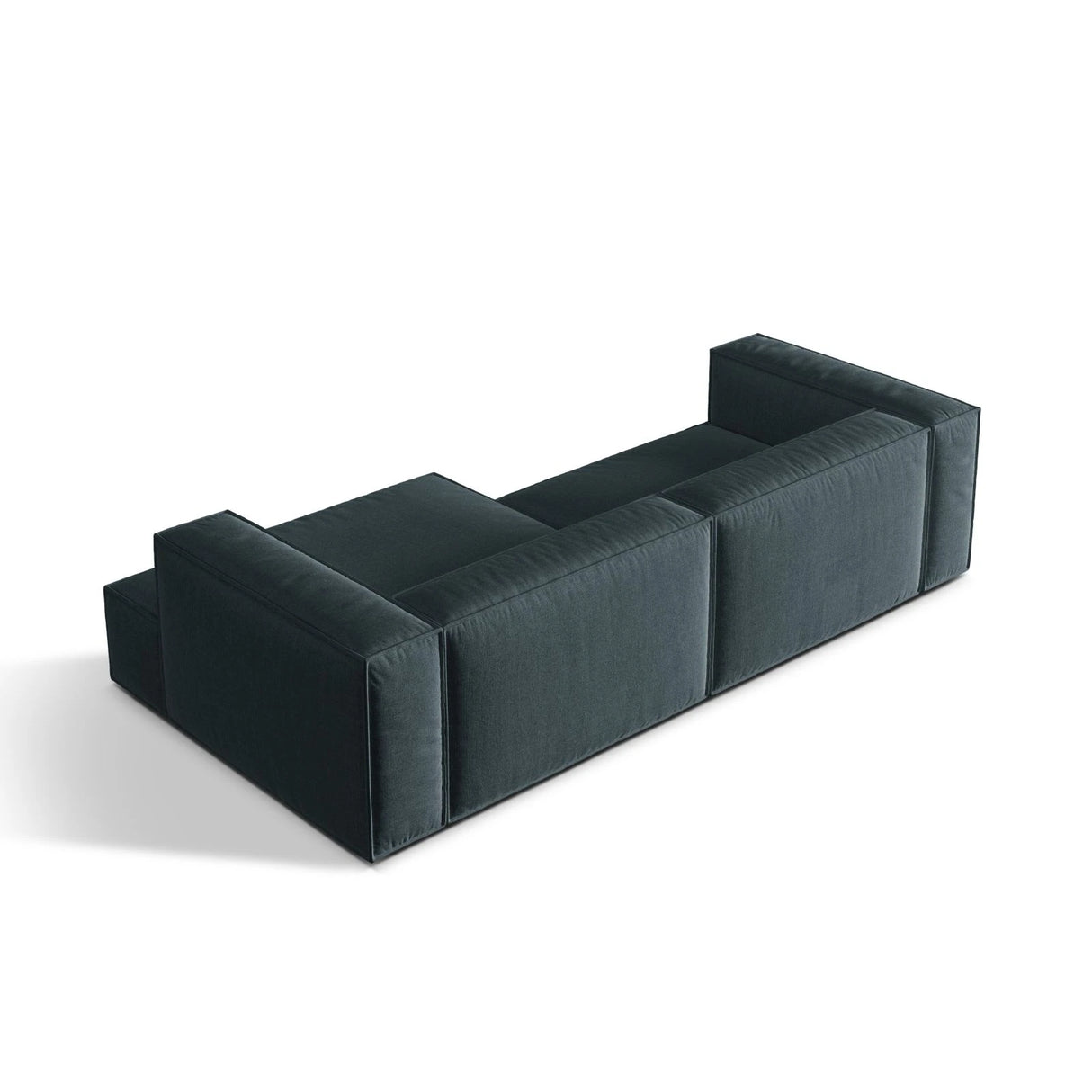 Nuria Ecksofa Rechts, mit Bezug aus Strukturierter Stoff (Lib13) in Deep Petrol, 147x292 cm – Bild 5