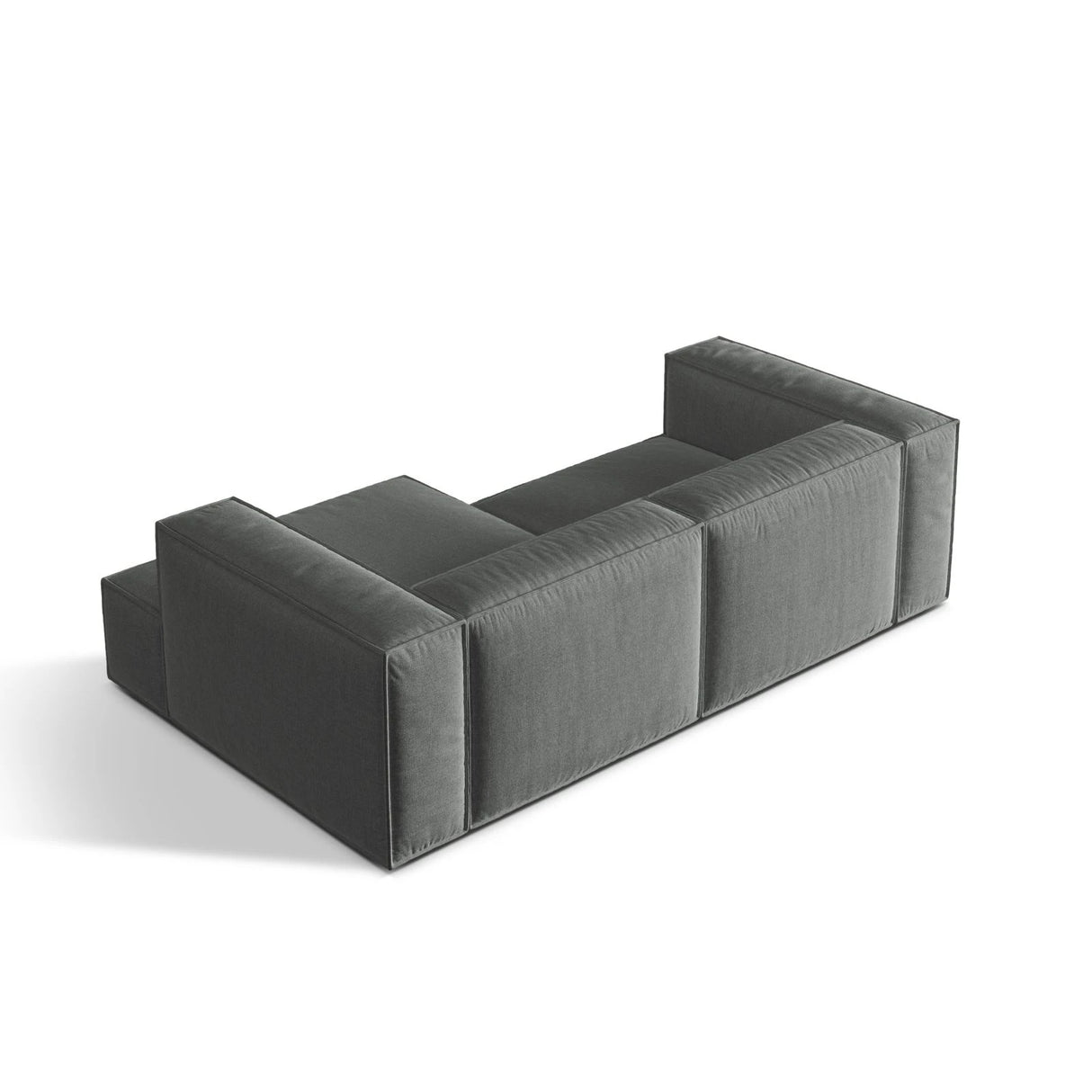 Nuria Ecksofa Rechts, mit Bezug aus Strukturierter Stoff (Lib20) in Grau, 147x252 cm – Bild 5