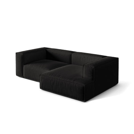 Nuria Ecksofa Rechts, mit Bezug aus Strukturierter Stoff (Lib22) in Schwarz, 147x252 cm – Bild 4