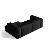 Nuria Ecksofa Rechts, mit Bezug aus Strukturierter Stoff (Lib22) in Schwarz, 147x252 cm – Bild 5