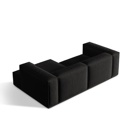 Nuria Ecksofa Rechts, mit Bezug aus Strukturierter Stoff (Lib22) in Schwarz, 147x252 cm – Bild 5