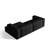 Nuria Ecksofa Rechts, mit Bezug aus Strukturierter Stoff (Lib22) in Schwarz, 147x292 cm – Bild 5