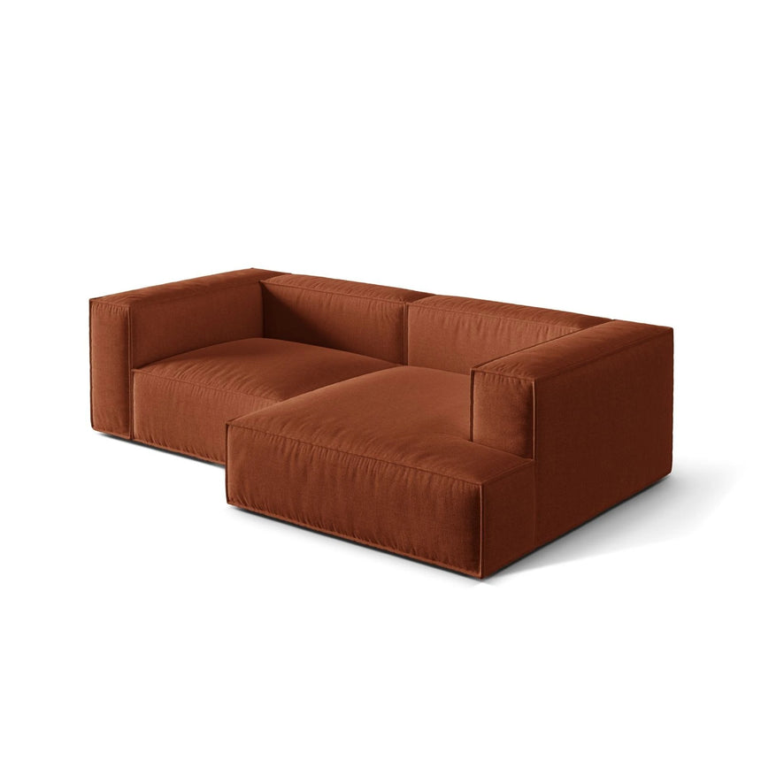 Nuria Ecksofa Rechts, mit Bezug aus Strukturierter Stoff (Lib9) in Ziegel, 147x252 cm – Bild 4