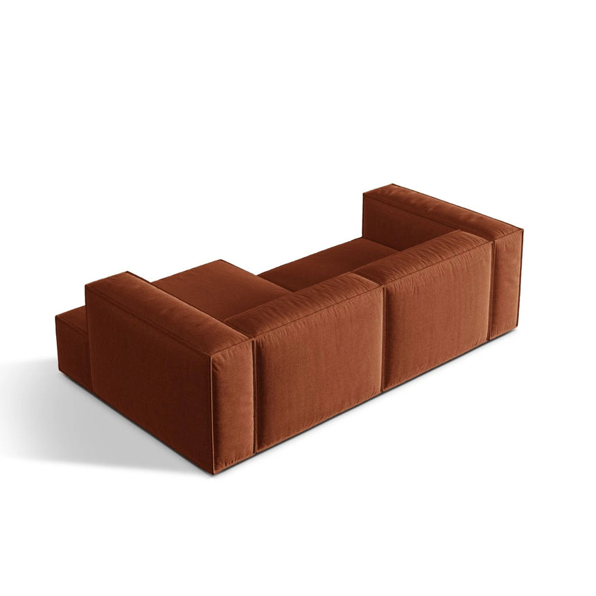 Nuria Ecksofa Rechts, mit Bezug aus Strukturierter Stoff (Lib9) in Ziegel, 147x252 cm – Bild 5