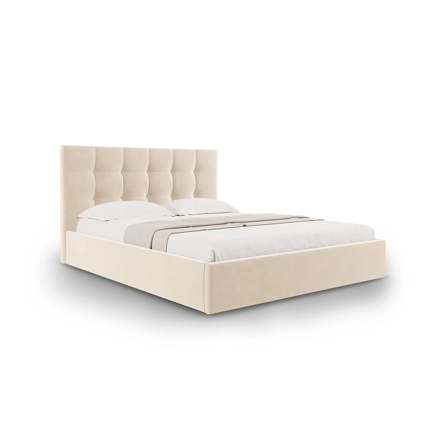 Phaedra Bett mit Stauraum und Kopfteil in Samt, 140x200 cm – Bild 1