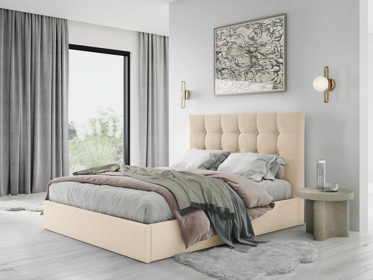 Phaedra Bett mit Stauraum und Kopfteil in Samt, 180x200 cm – Bild 2