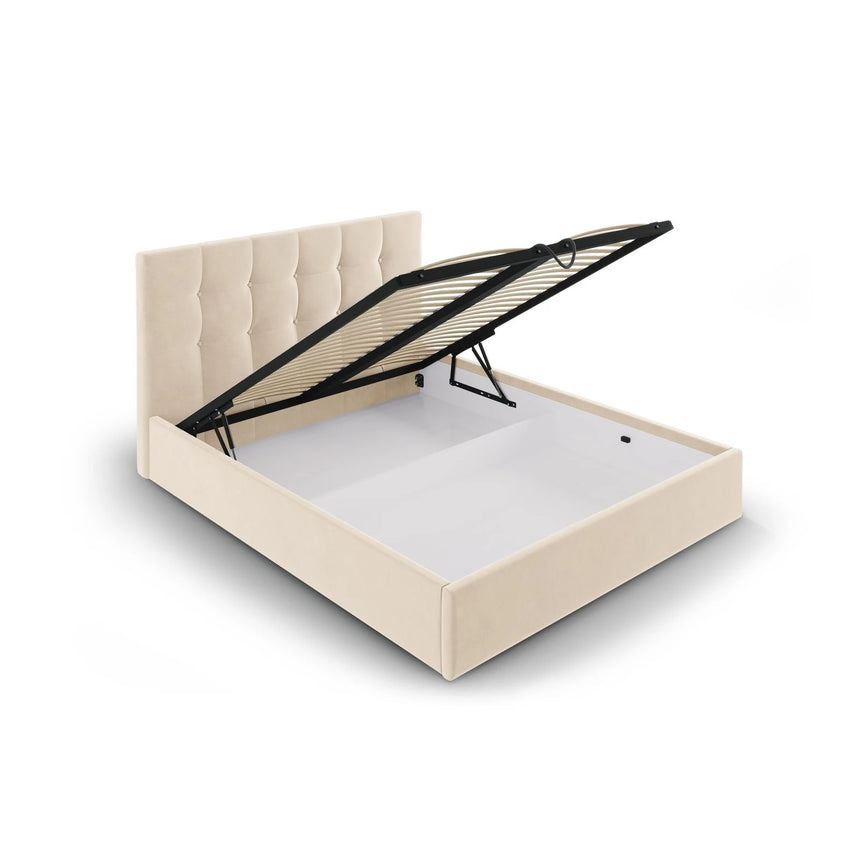 Phaedra Bett mit Stauraum und Kopfteil in Samt, 180x200 cm – Bild 5