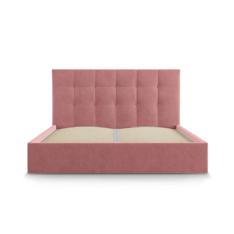 Phaedra Bett mit Stauraum und Kopfteil in Samt (Mat63) in Rosa, 140x200 cm – Bild 6
