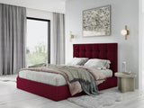 Phaedra Bett mit Stauraum und Kopfteil in Samt (Mat68) in Dark Red, 160x200 cm – Bild 2