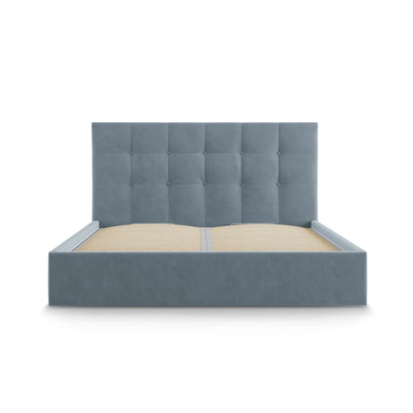 Phaedra Bett mit Stauraum und Kopfteil in Samt (Mat73) in Blau, 140x200 cm – Bild 6