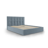Phaedra Bett mit Stauraum und Kopfteil in Samt (Mat73) in Blau, 160x200 cm – Bild 4