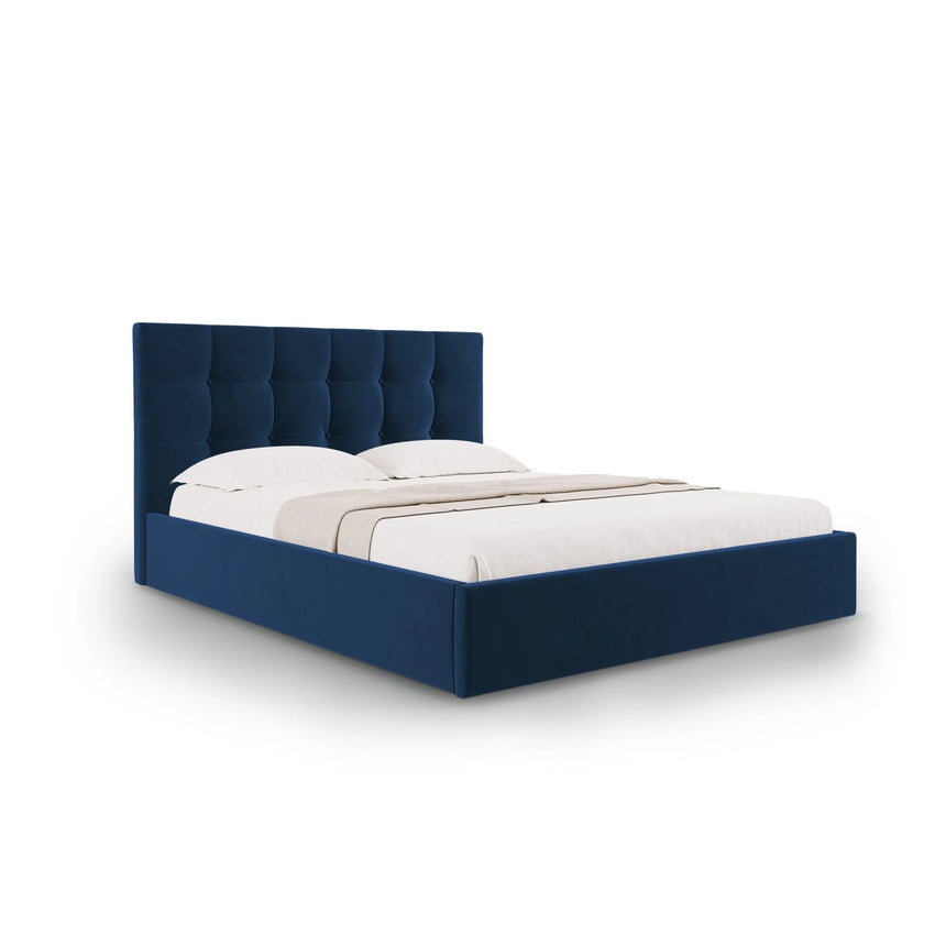 Phaedra Bett mit Stauraum und Kopfteil in Samt (Mat79) in Königsblau, 160x200 cm – Bild 1