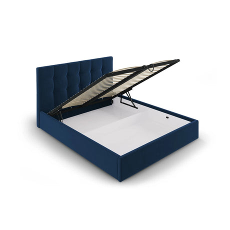 Phaedra Bett mit Stauraum und Kopfteil in Samt (Mat79) in Königsblau, 180x200 cm – Bild 5
