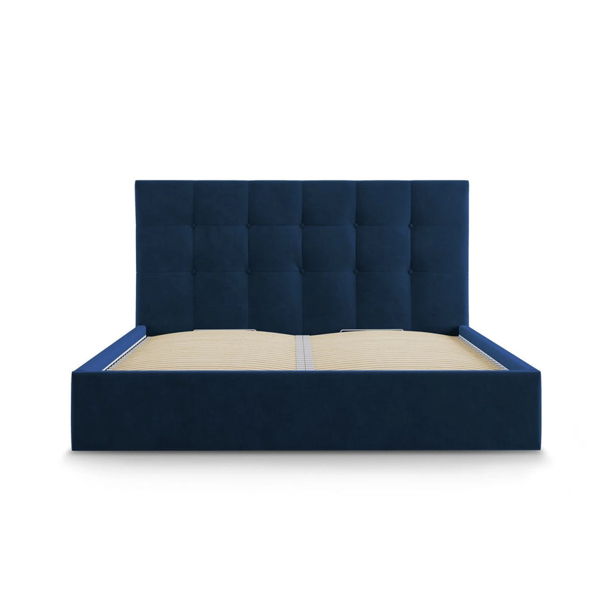 Phaedra Bett mit Stauraum und Kopfteil in Samt (Mat79) in Königsblau, 180x200 cm – Bild 6