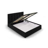 Phaedra Bett mit Stauraum und Kopfteil in Samt (Mat99) in Schwarz, 140x200 cm – Bild 5