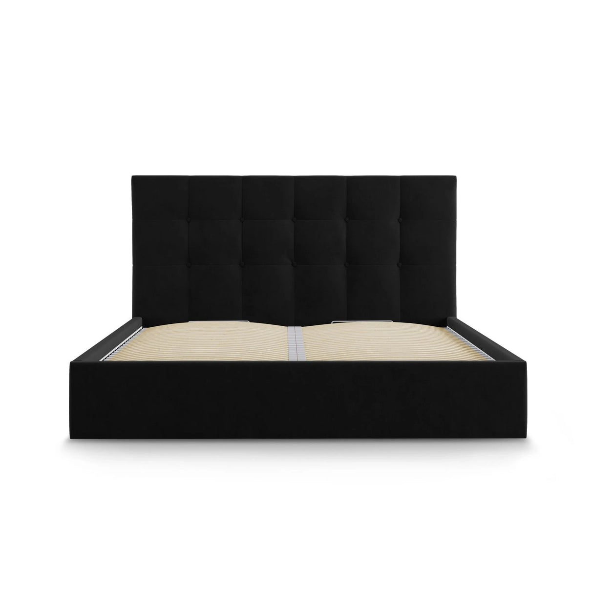 Phaedra Bett mit Stauraum und Kopfteil in Samt (Mat99) in Schwarz, 160x200 cm – Bild 6