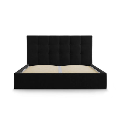 Phaedra Bett mit Stauraum und Kopfteil in Samt (Mat99) in Schwarz, 180x200 cm – Bild 6