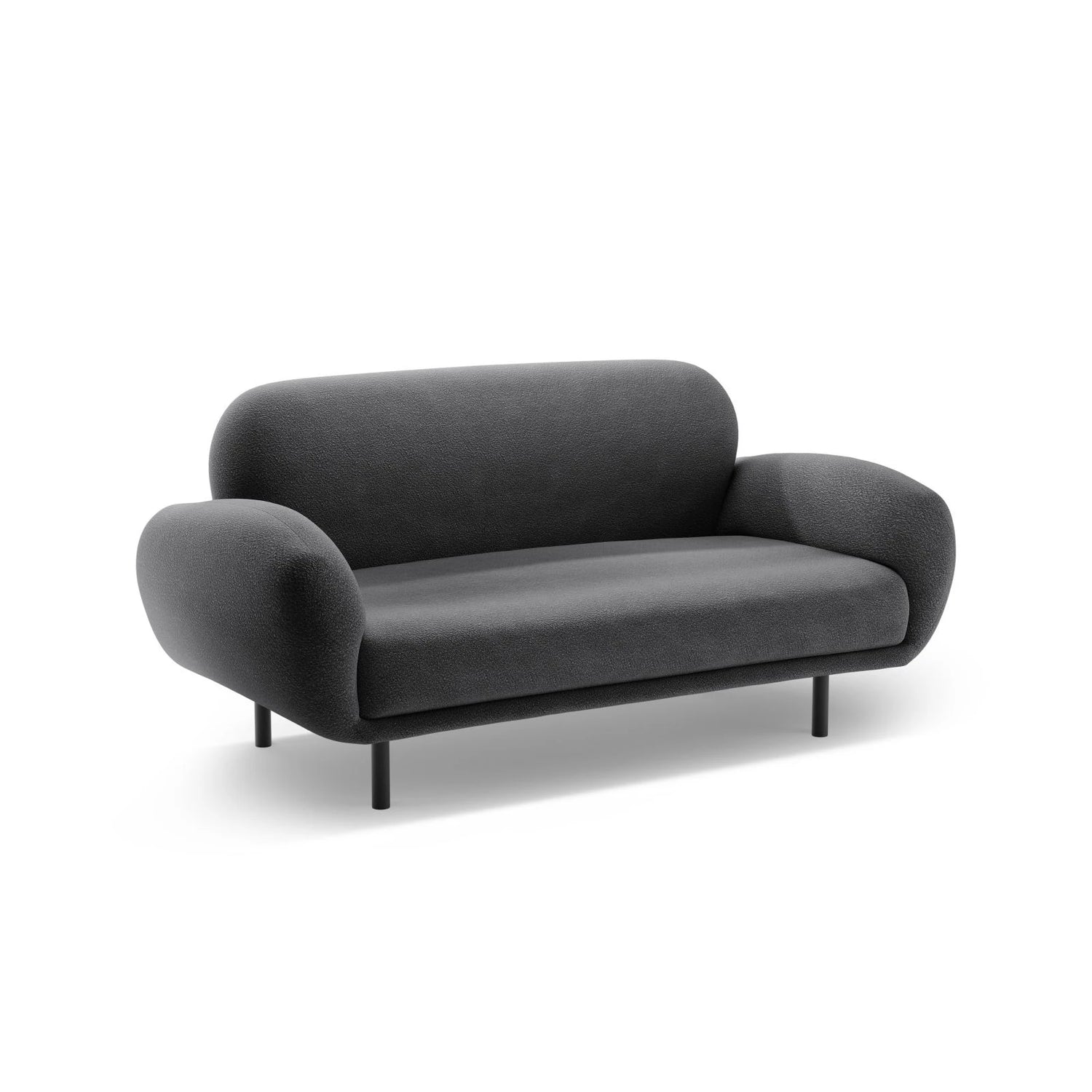 Poppy 2-Sitzer Sofa aus Boucle (Baloo 2083) in Dunkelgrau, 148x72 cm – Bild 4