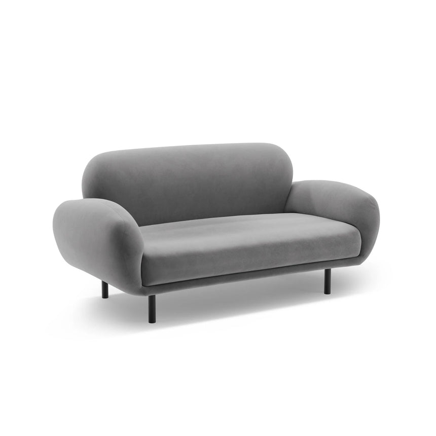 Poppy 2-Sitzer Sofa aus Samt (Casino Ash) in Hellgrau, 148x72 cm – Bild 4