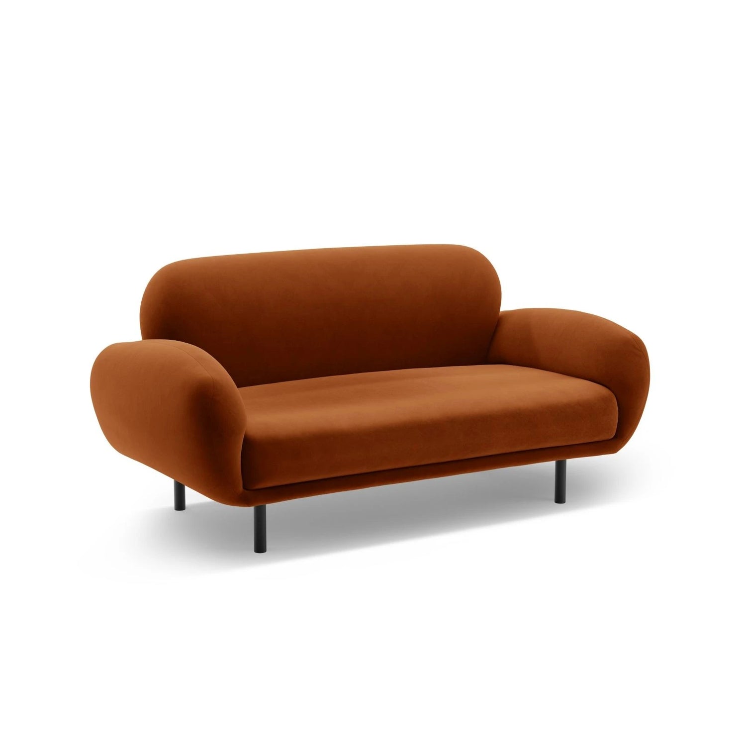 Poppy 2-Sitzer Sofa aus Samt (Casino Terracota) in Terrakotta, 148x72 cm – Bild 4