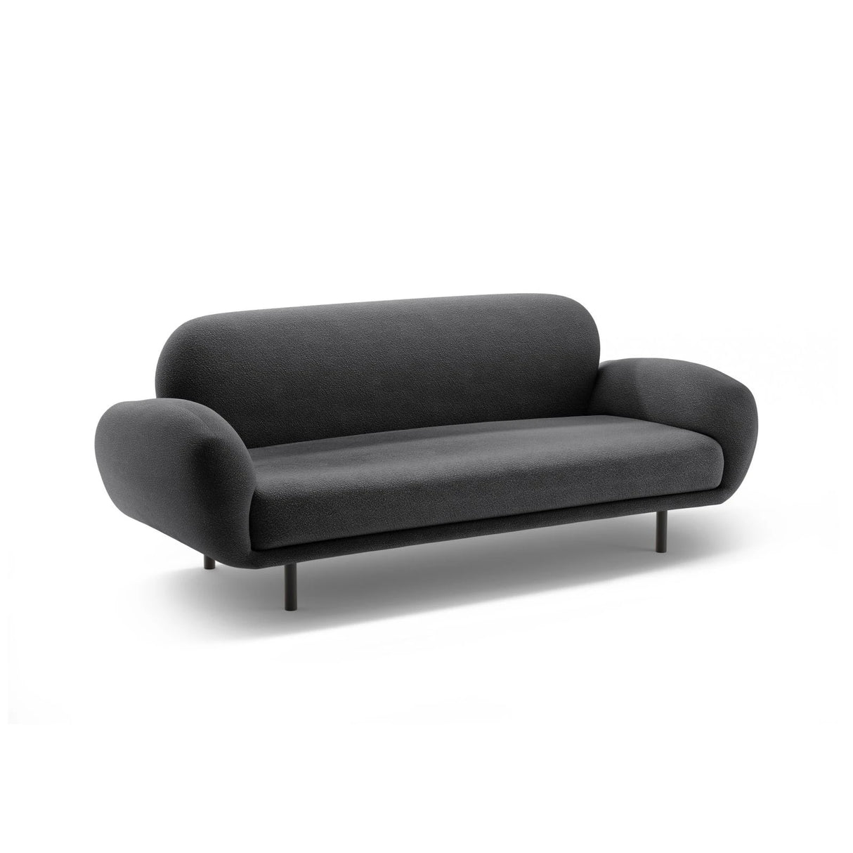 Poppy 2,5-Sitzer Sofa aus Boucle (Baloo 2083) in Dunkelgrau, 178x72 cm – Bild 4