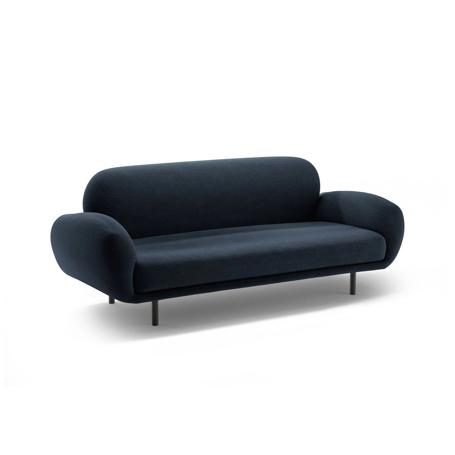Poppy 2,5-Sitzer Sofa aus Boucle (Baloo 2088) in Dunkelblau, 178x72 cm – Bild 4