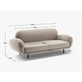 Poppy 2,5-Sitzer Sofa aus Chenille (SILENCIO 97) in Dunkelgrau, 178x72 cm – Bild 2