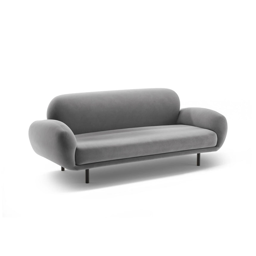 Poppy 2,5-Sitzer Sofa aus Samt (Casino Ash) in Hellgrau, 178x72 cm – Bild 4