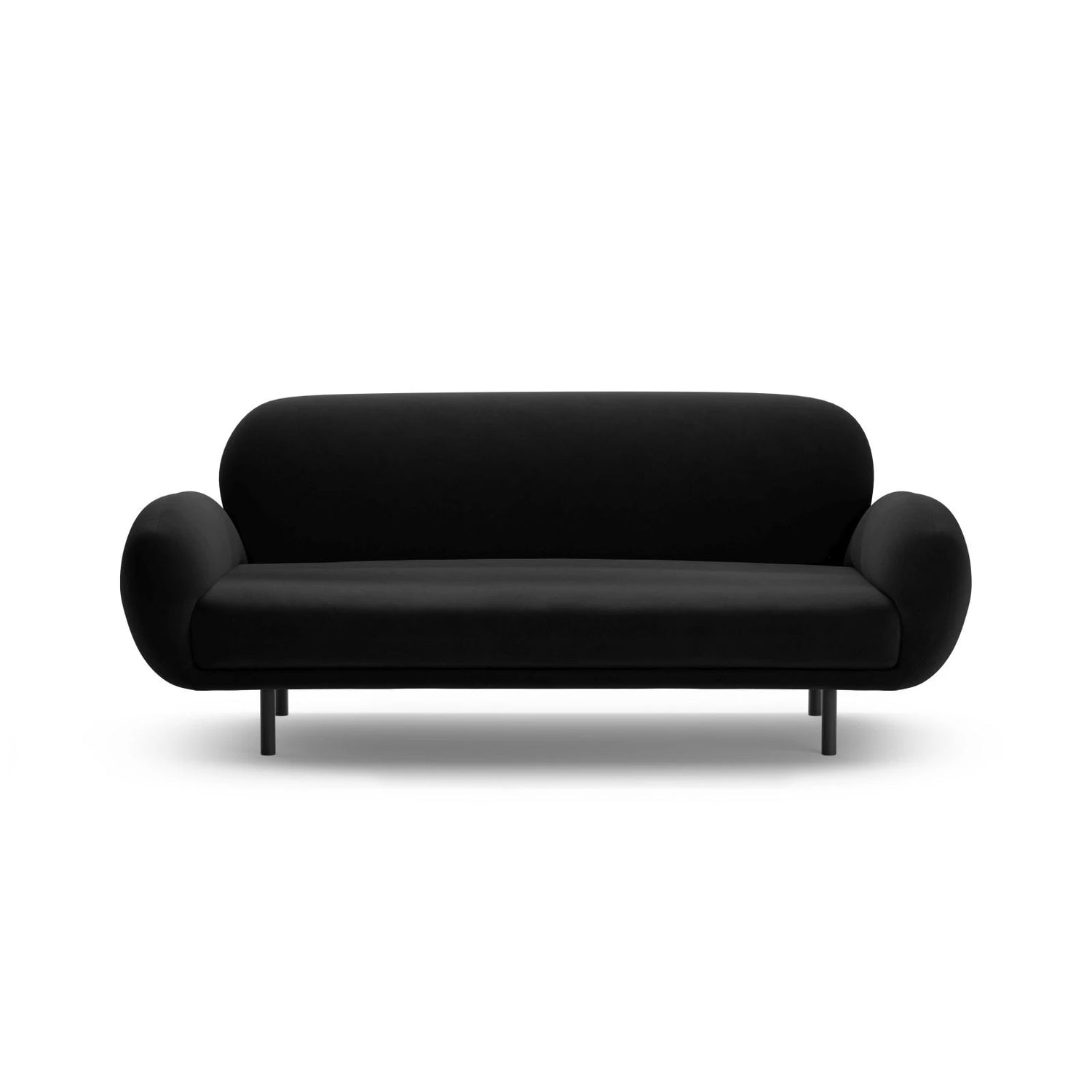 Poppy 2,5-Sitzer Sofa aus Samt (Casino Black) in Schwarz, 178x72 cm – Bild 3