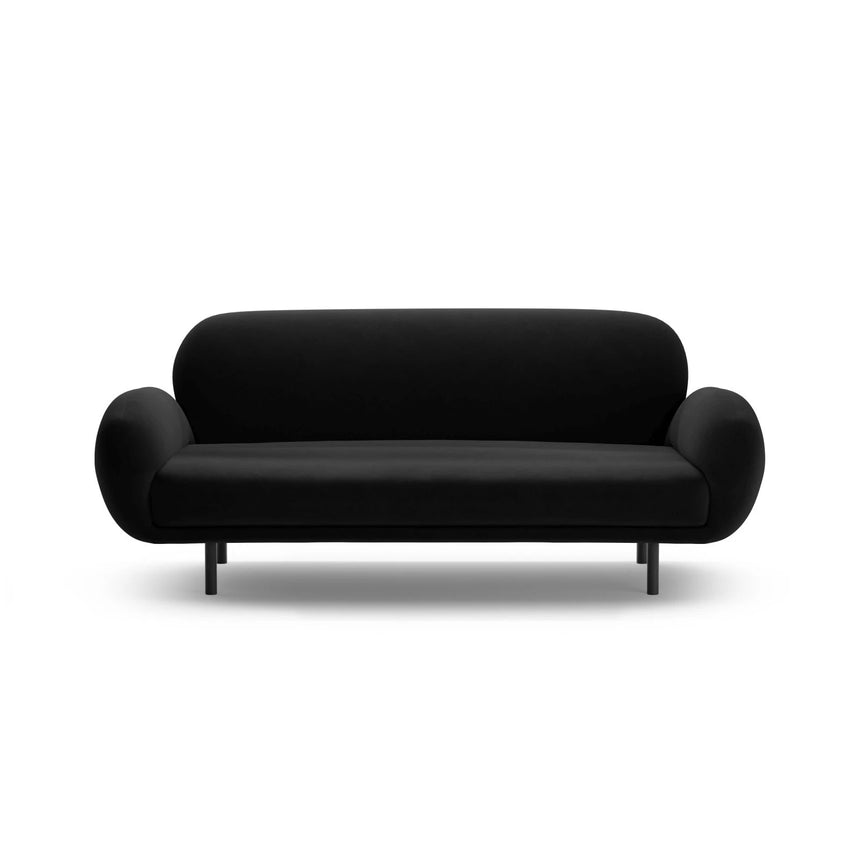 Poppy 2,5-Sitzer Sofa aus Samt (Casino Black) in Schwarz, 178x72 cm – Bild 3